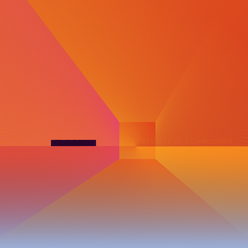 An geometrically abstract artwork of the Sunrise.